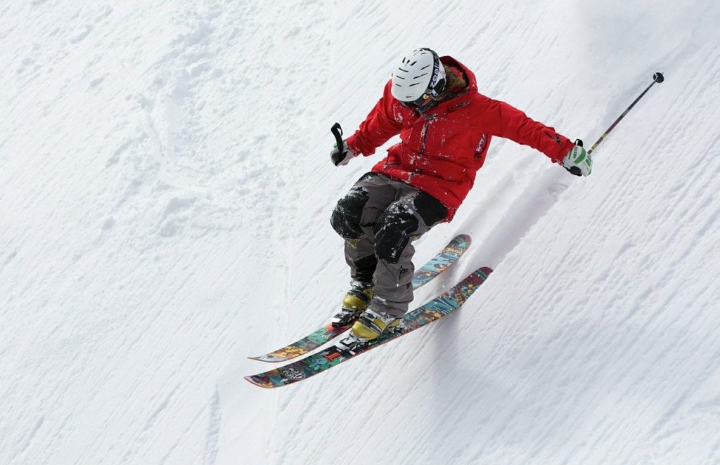 Man skiing on hill